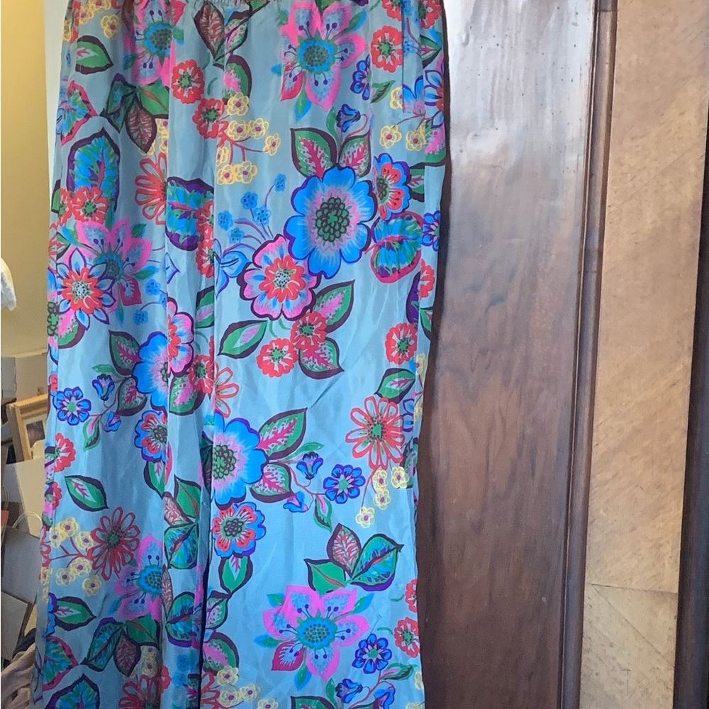 Pink and Purple Embellished A-Line Maxi Skirt